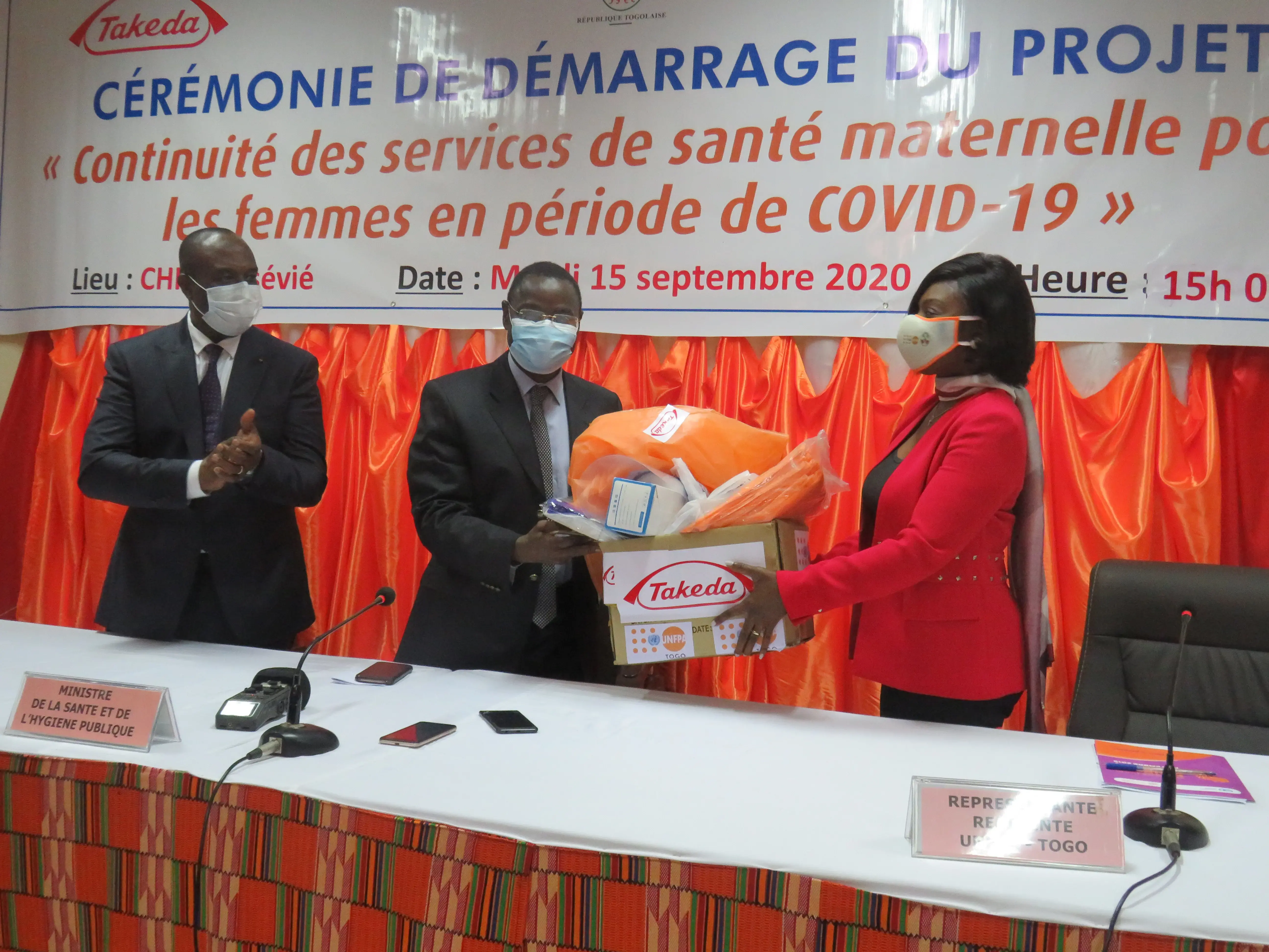 Assurer la continuité des services dans les maternités en temps de COVID -19 LA FIRME BIOPHARMACEUTIQUE JAPONAISE, TAKEDA APPORTE SON APPUI AU GOUVERNEMENT TOGOLAIS A TRAVERS UNFPA TOGO